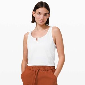 lululemon Cropped Henley Tank Top in White